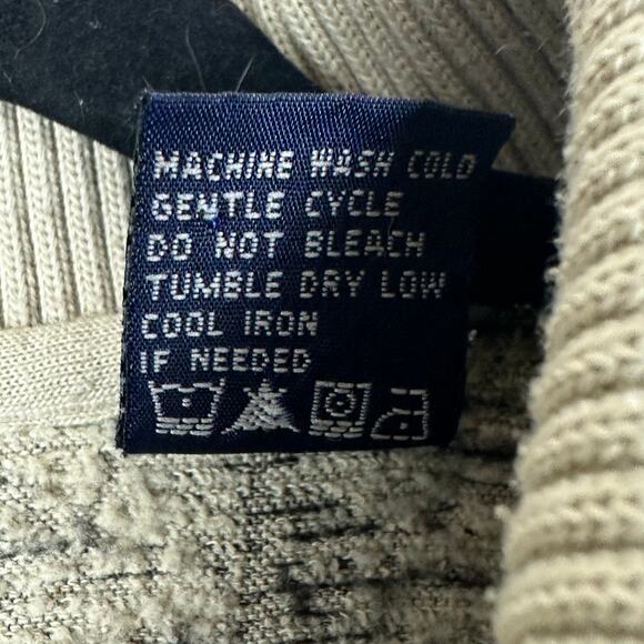 Mens VTG Safe Harbor Sportswear Tan Black Knit Pullover Sweater Polo Grandpa L - Picture 7 of 7